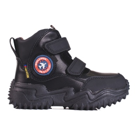 Bottes hautes pour garçons avec velcro noir le noir 1