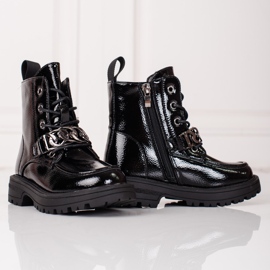 Bottines noires à lacets pour fille le noir 2