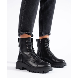 Baggies noires pour femmes en cuir écologique 1