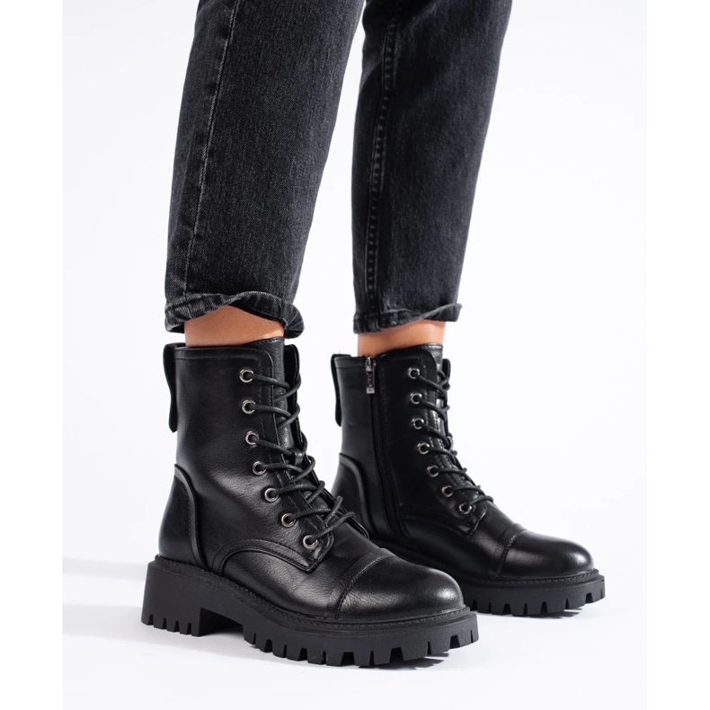 Baggies noires pour femmes en cuir écologique le noir 1