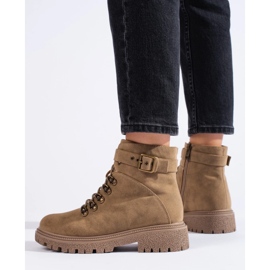 Bottines femme en daim beige 1
