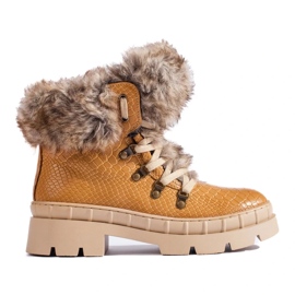 Chaussures de randonnée femme avec fourrure beige 2