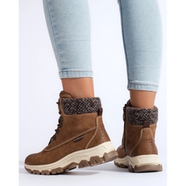 Bottines plateforme femme marron brun 1