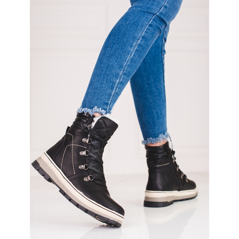 Chaussures de randonnée noires avec isolation pour femme 2