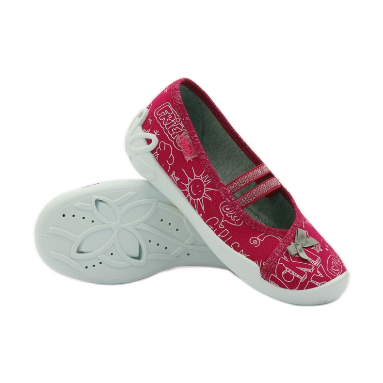 Befado chaussures pour enfants ballerines chaussons 116x236 rose blanc 3