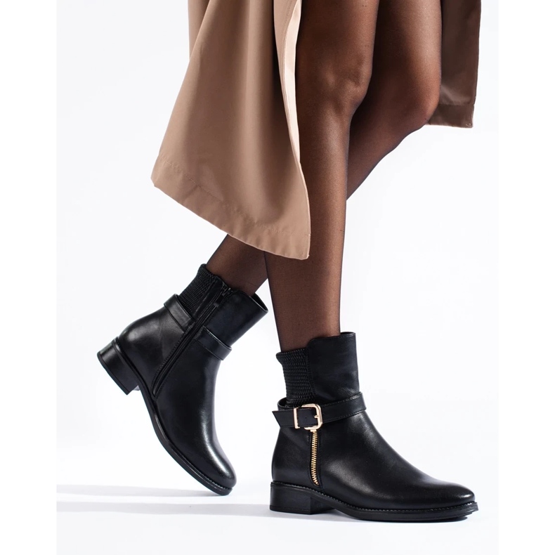 Bottines plates femme le noir 1