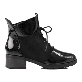 Élégantes bottes à lacets Shelovet pour femmes le noir 1