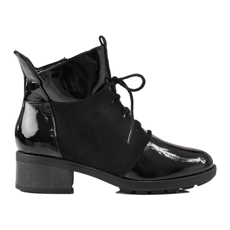 Élégantes bottes à lacets Shelovet pour femmes noir 1