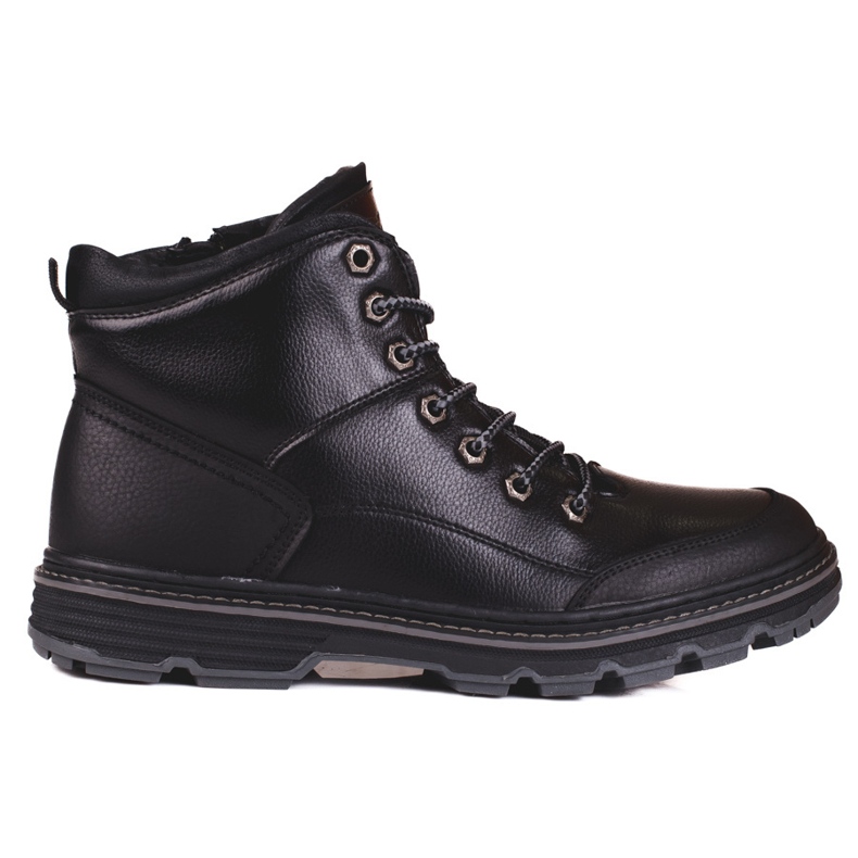 Bottines à lacets noires pour hommes le noir 1
