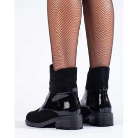 Bottines femme en daim noir avec cristaux le noir 4