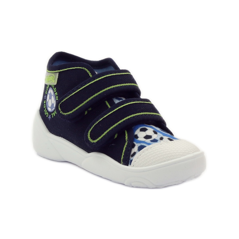 Befado chaussures pour enfants baskets pantoufles 212P052 bleu marin bleu blanche 1