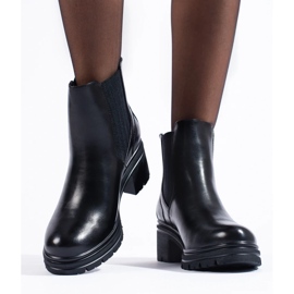 Bottines Chelsea noires pour femme sur le poteau le noir 1