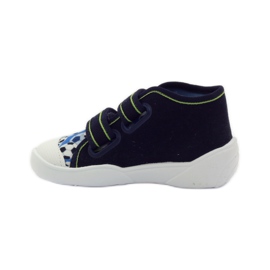 Befado chaussures pour enfants baskets pantoufles 212P052 bleu marin bleu blanche 2