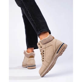 Bottines isolées femme beiges 1