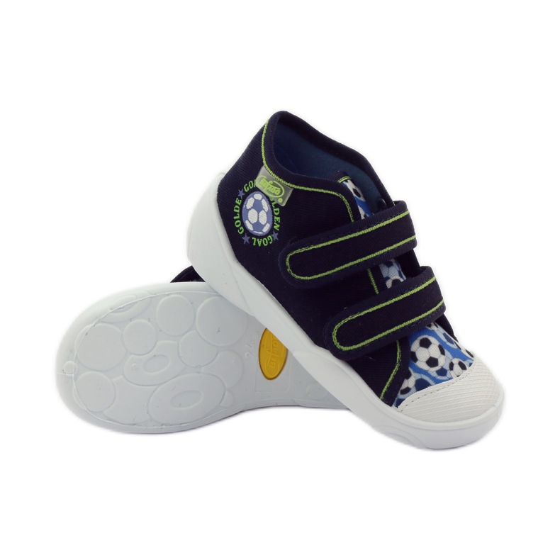 Befado chaussures pour enfants baskets pantoufles 212P052 bleu marine bleu blanc 3