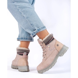 Bottes de randonnée chaudes pour femmes beige 1