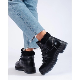 Bottes de randonnée shelovet en cuir écologique noir le noir 1