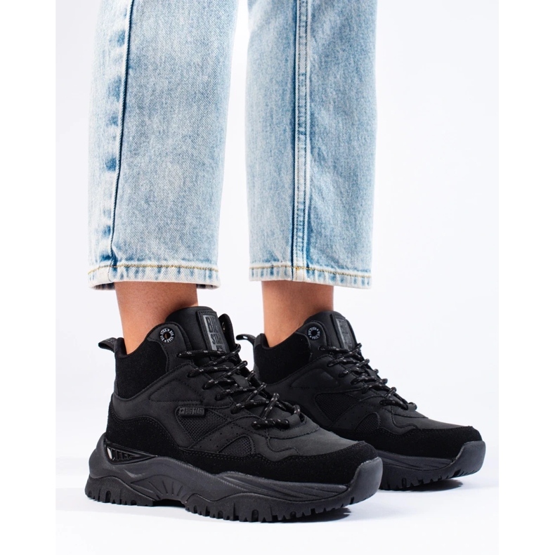 Baskets pour femmes sur la plateforme Big Star KK274356 noir 2
