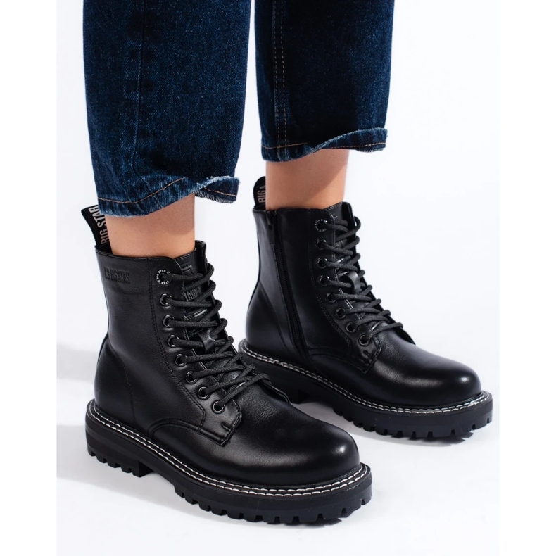 Bottes à lacets pour femmes noires Big Star KK274538 1