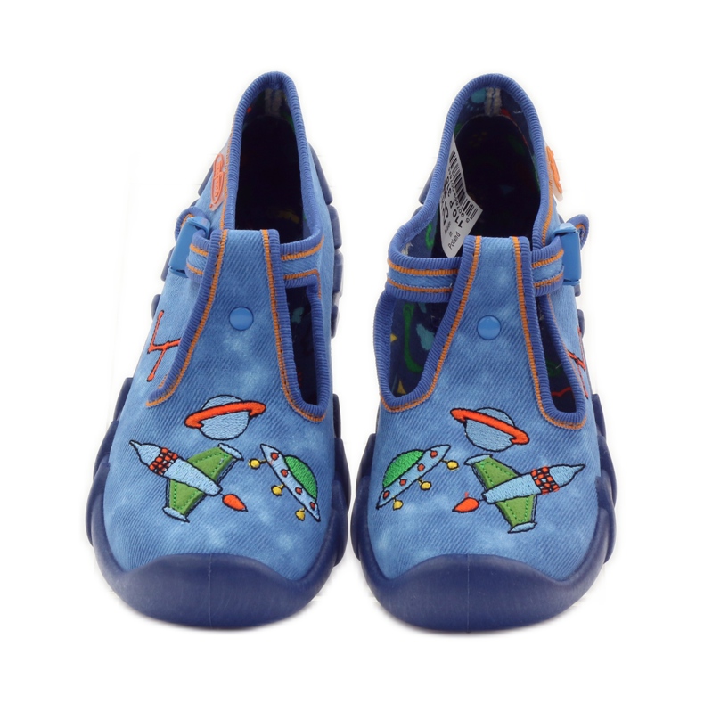 Befado chaussures pour enfants 110p315 pantoufles vert orange bleu 4