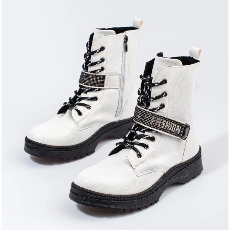 W. Potocki Bottes fille Potocki avec cristaux blanc 2