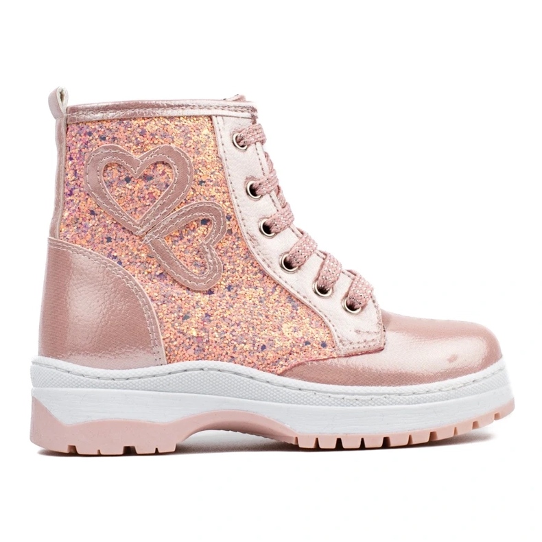 W. Potocki Bottines fille à paillettes Potocki rose 1