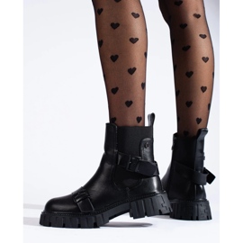 Bottes Chelsea pour femmes sur la plate-forme noir 1