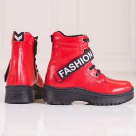 W. Potocki Bottines fille Potocki fashion rouge 2