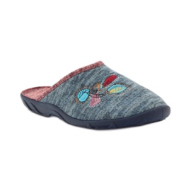 Befado chaussures pour femmes pantoufles 235d151 pantoufles brun bleu 1