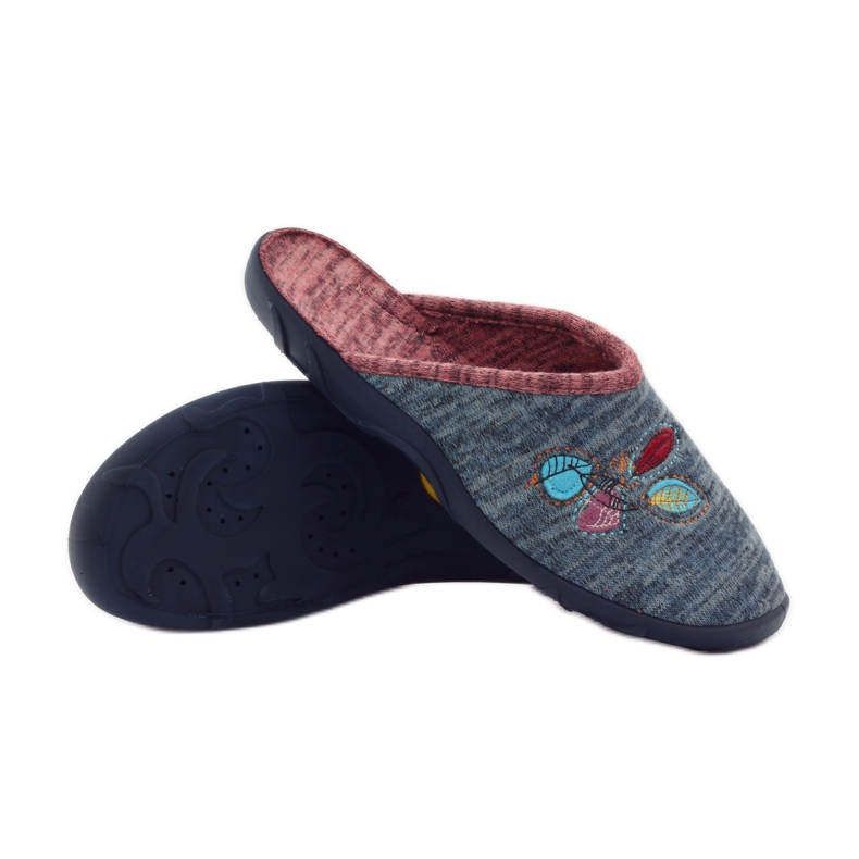 Befado chaussures pour femmes pantoufles 235d151 pantoufles brun bleu 3