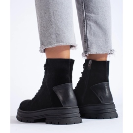 Bottes en cuir noir le noir 1