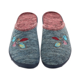 Befado chaussures pour femmes pantoufles 235d151 pantoufles brun bleu 4
