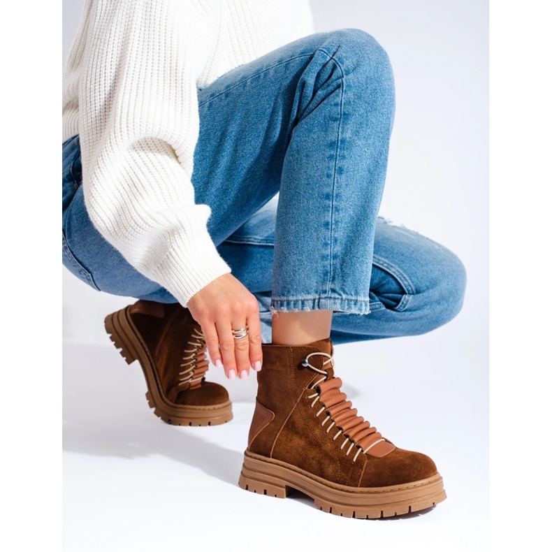 Bottes en cuir marron brun 2