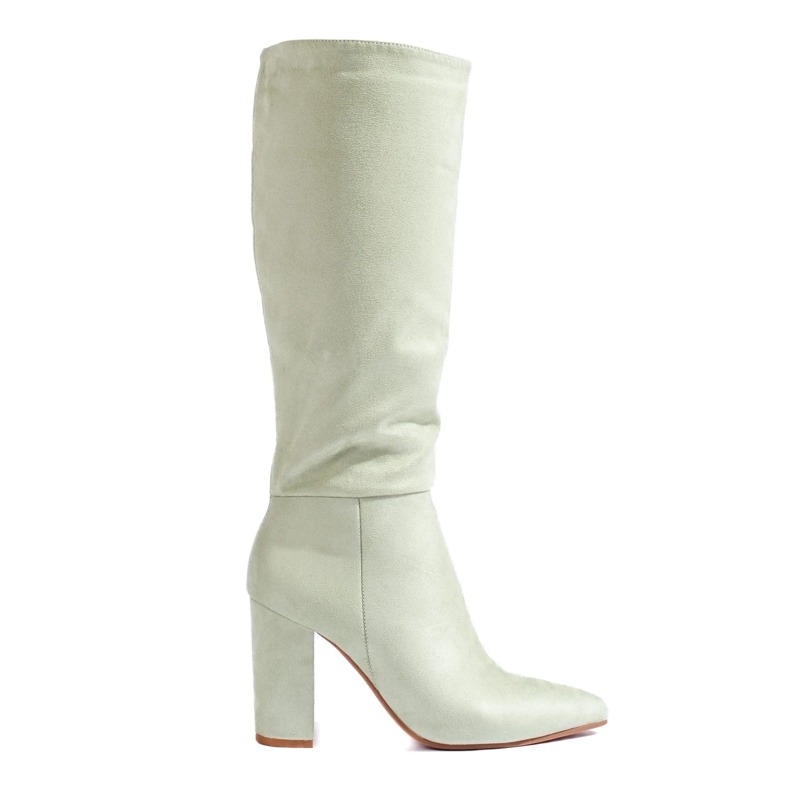 Bottines pour femmes en daim écologique vert 2