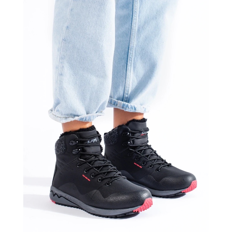 DK Chaussures de trekking hautes avec isolation pour femme noir 2