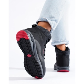 DK Chaussures de trekking hautes avec isolation pour femme le noir 1