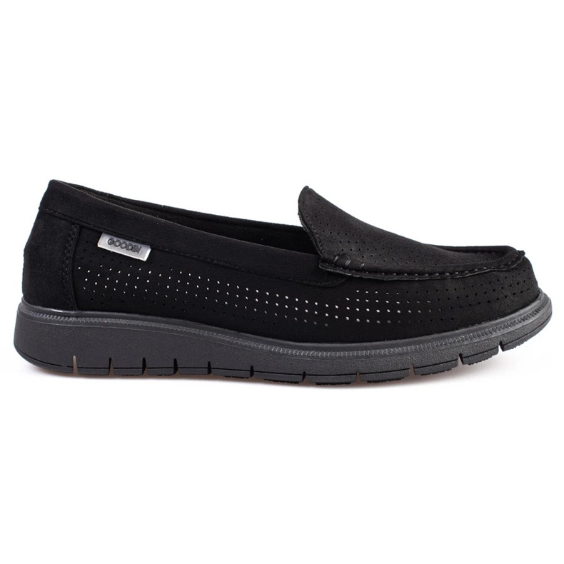 Mocassins ajourés Shelovet noirs femme 1