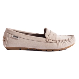 Mocassins femme en daim Shelovet élastique beige 2