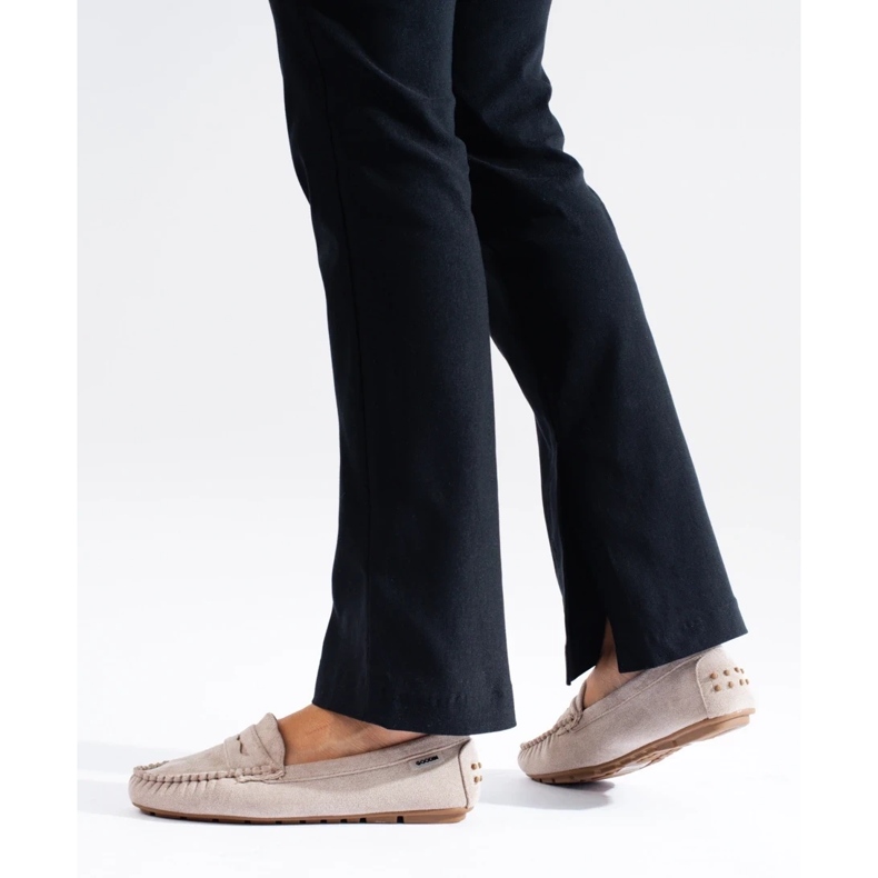 Mocassins femme en daim Shelovet élastique beige 1 Mocassins femme en daim Shelovet élastique beige 1