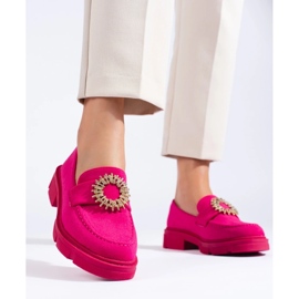 Chaussures femme en daim fuchsia rose 3