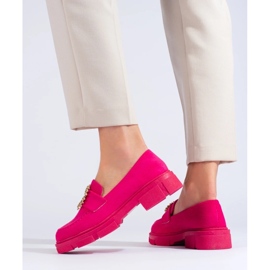 Chaussures femme en daim fuchsia rose 4