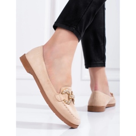 Mocassins femme en daim beige 3