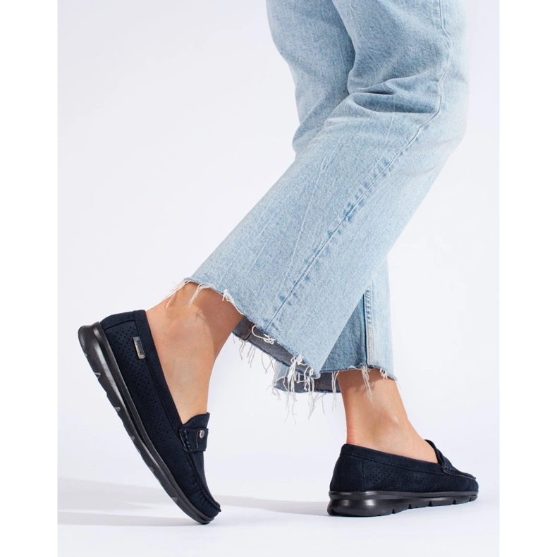 Goodin Mocassins femme bleu marine clair 1