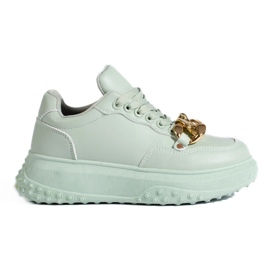 Baskets femme vert clair avec chaîne 1