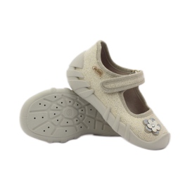 Befado chaussures pour enfants ballerines chaussons 109p163 brun gris jaune 3