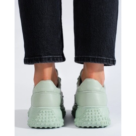 Baskets femme vert clair avec chaîne 4