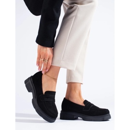Chaussures femme en daim noir le noir 4