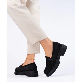 Chaussures femme en daim noir le noir 1