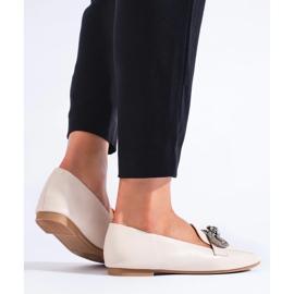Mocassins élégants pour femmes avec décoration beige 1