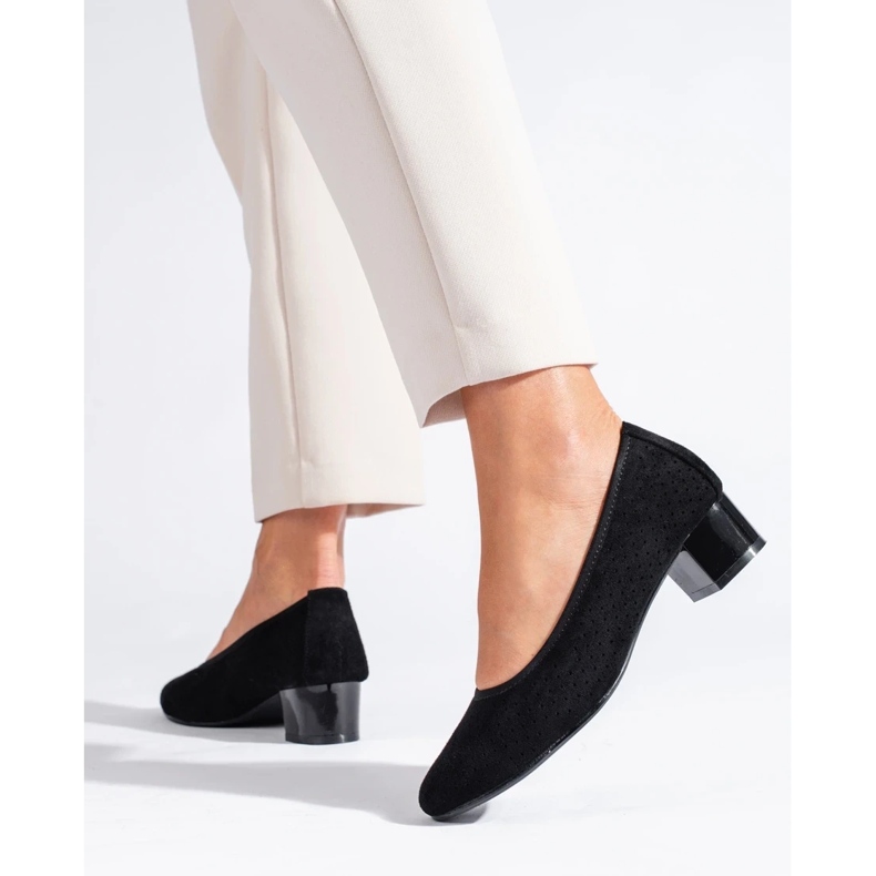 W. Potocki Escarpins noirs ajourés femme Potocki le noir 1